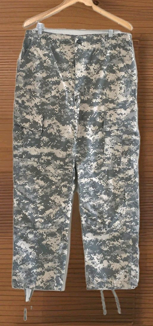 Army Combat Uniform Trousers Ripstop Camo Insect Guard Utility Cargo Pants 35x32